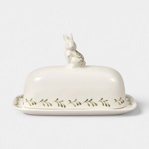 Stoneware Bunny Butter Dish Green – Threshold Easter 2026